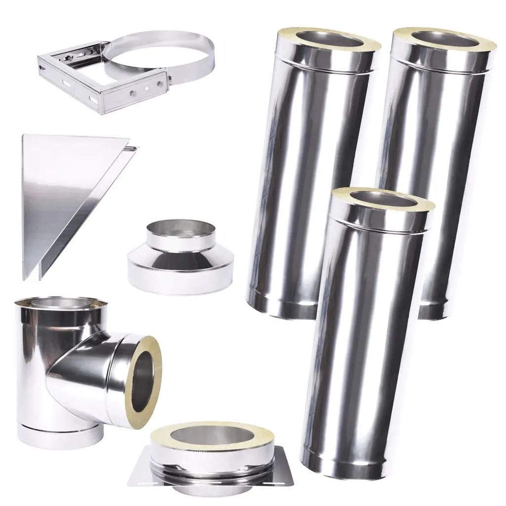 Kit Tuyauterie Poêle - Conduit Inox Isolé - Diamètre 150 mm