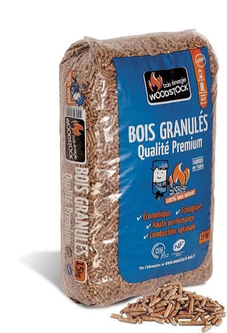 Granulés WOODSTOCK Premium : palette de 78 sacs de 15 kg